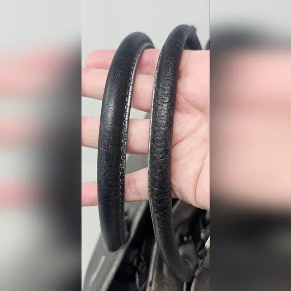 MICHAEL KORS HAMILTON JEWELL NICKEL LEATHER GUNMETAL LARGE TOTE BAG - Picture 7 of 15